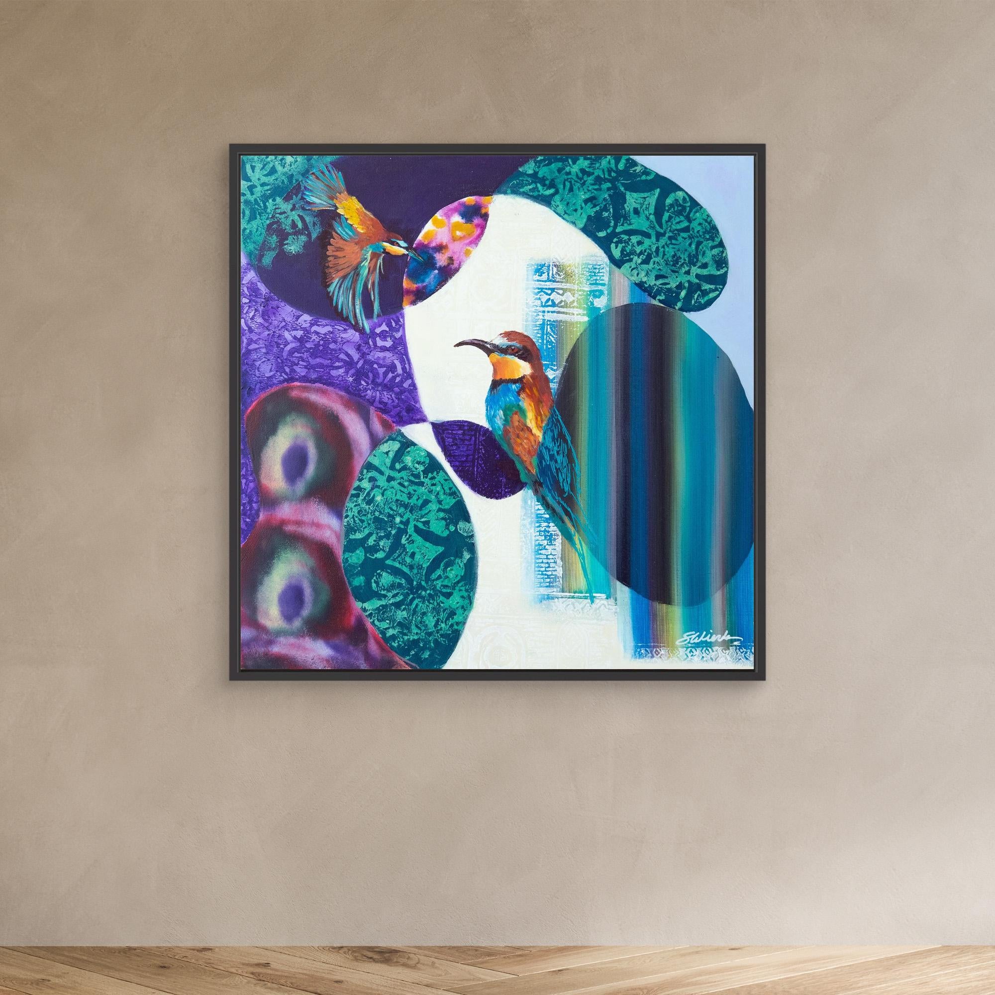 Bird Songs - The European Bee Eater. By Stefanie Wierda. Acrylic and Oil