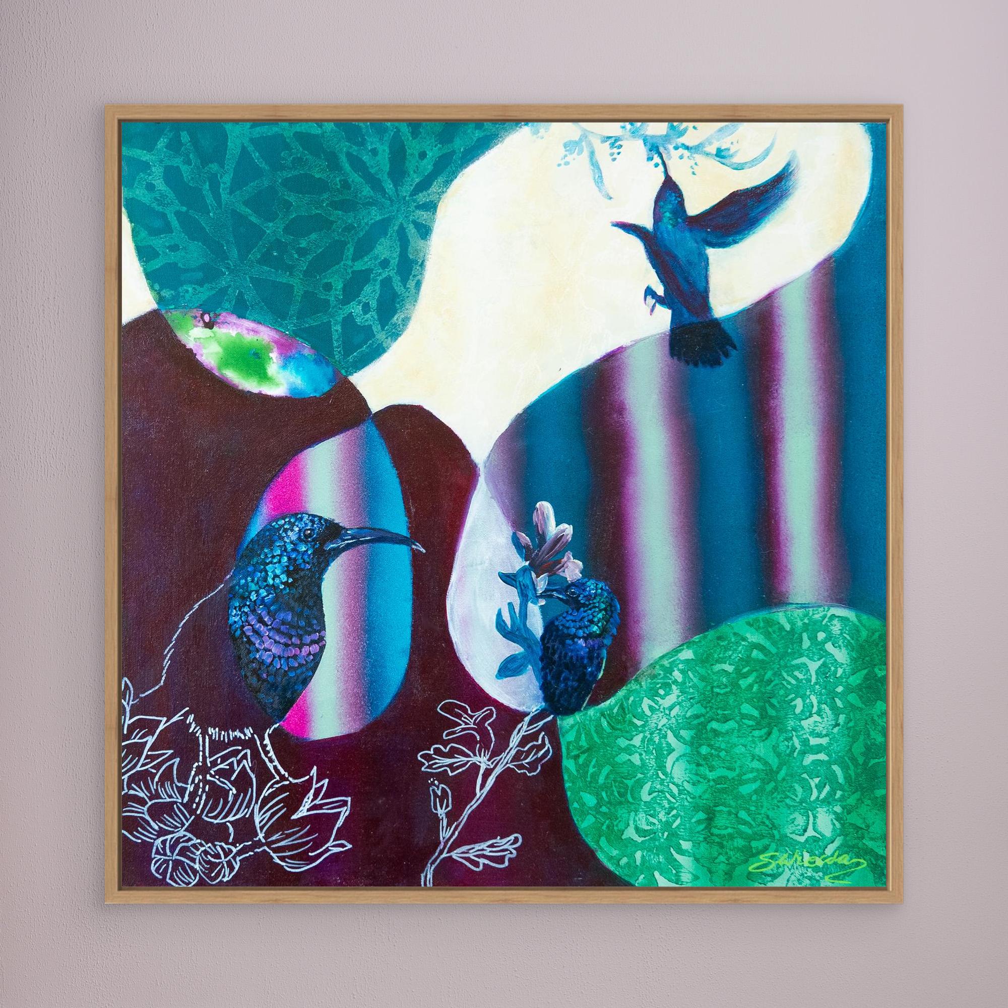 Bird Songs - The Palestine Sun Birds. By Stefanie Wierda. Acrylic and Oil