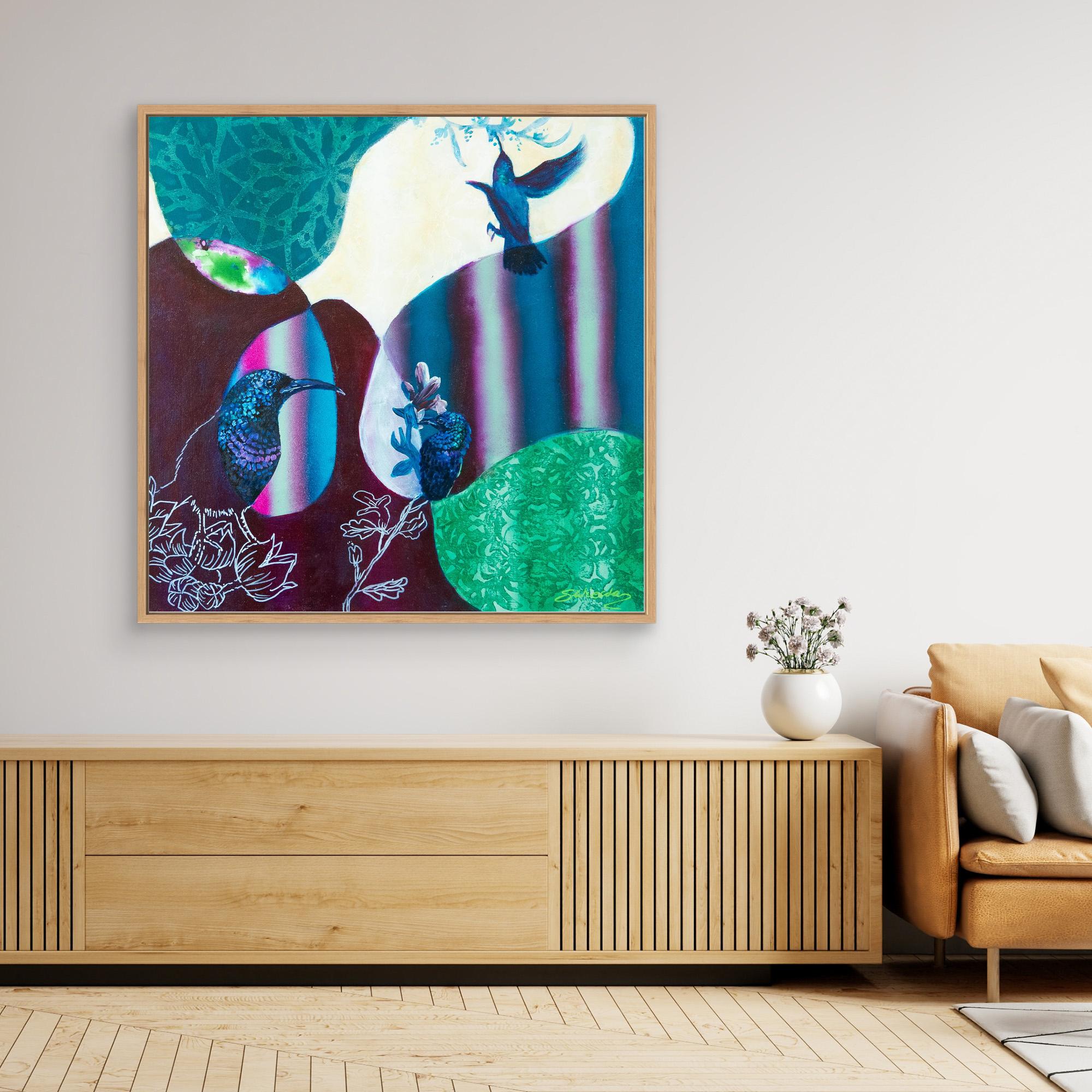 Bird Songs - The Palestine Sun Birds. By Stefanie Wierda. Acrylic and Oil