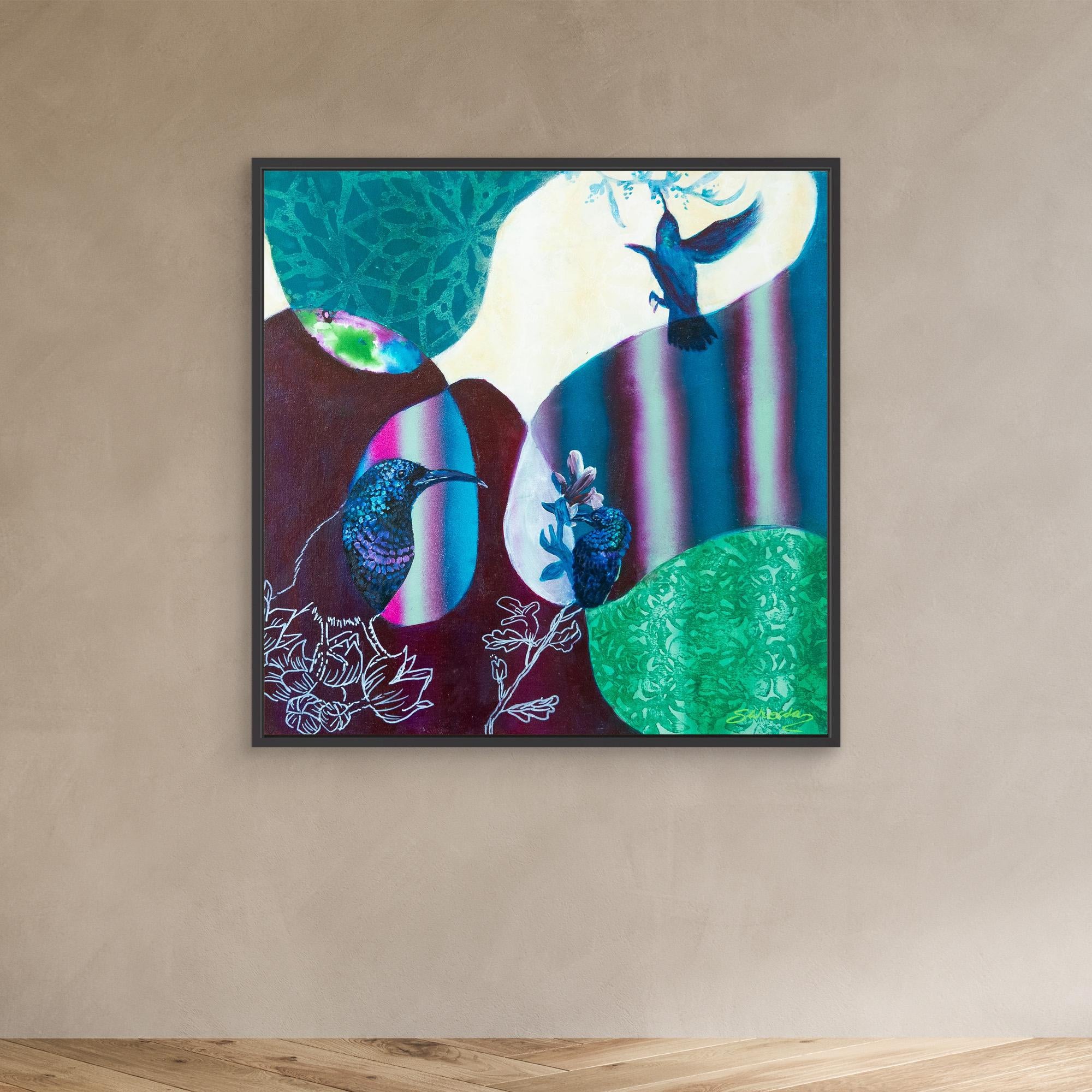 Bird Songs - The Palestine Sun Birds. By Stefanie Wierda. Acrylic and Oil