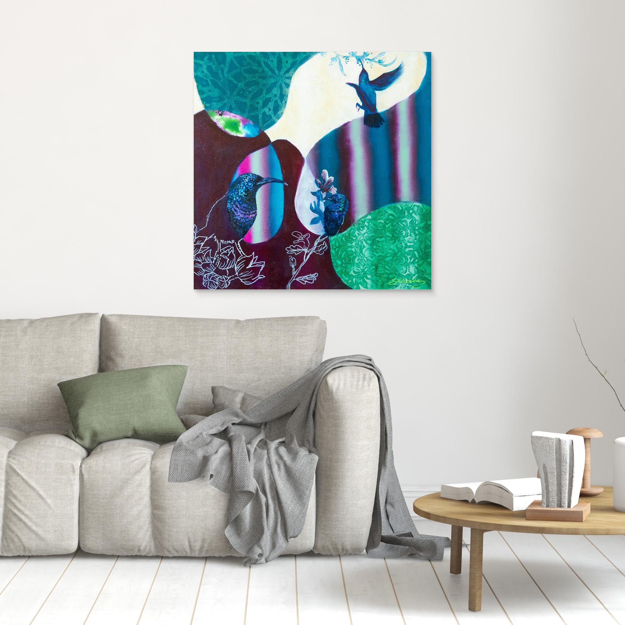 Bird Songs - The Palestine Sun Birds. By Stefanie Wierda. Acrylic and Oil