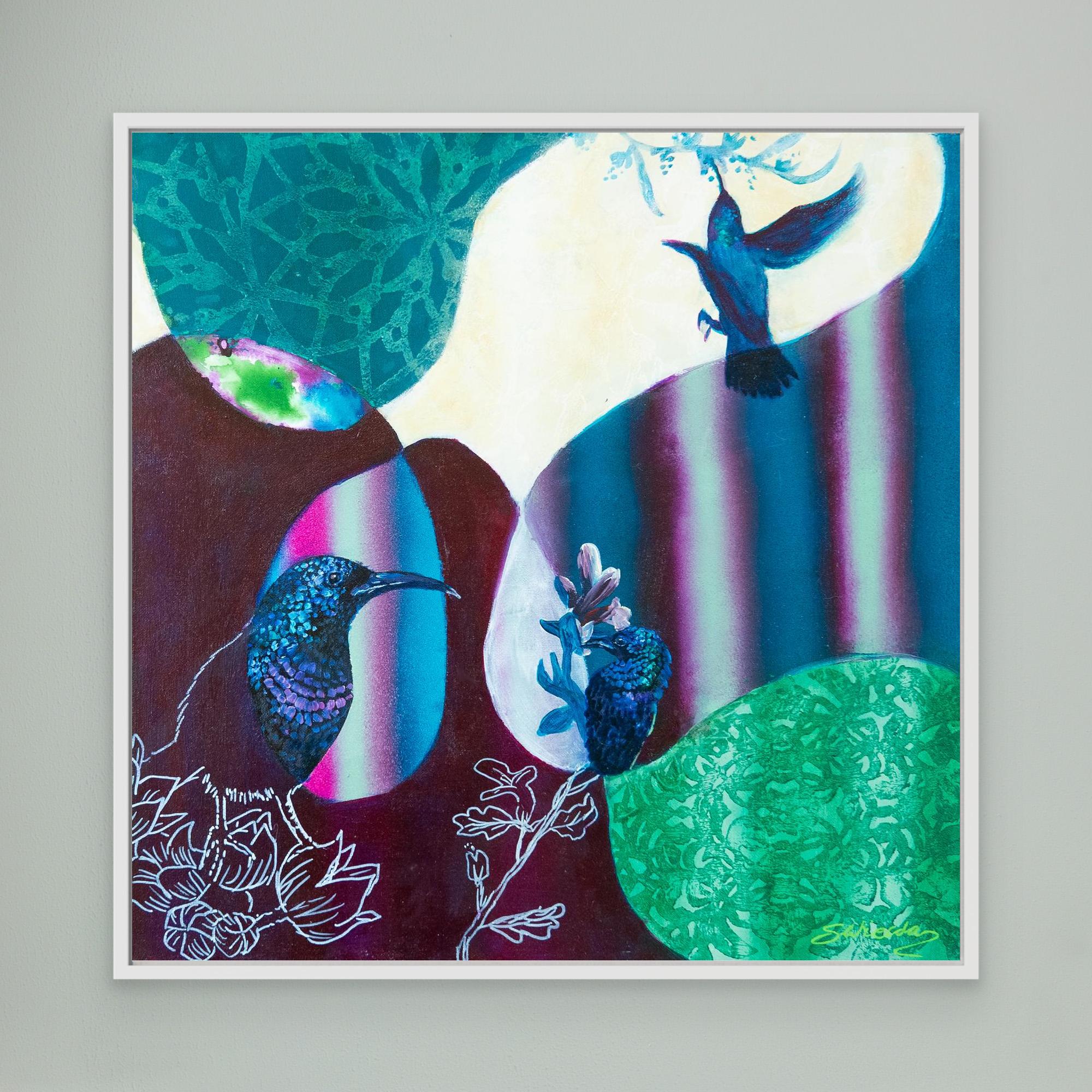 Bird Songs - The Palestine Sun Birds. By Stefanie Wierda. Acrylic and Oil