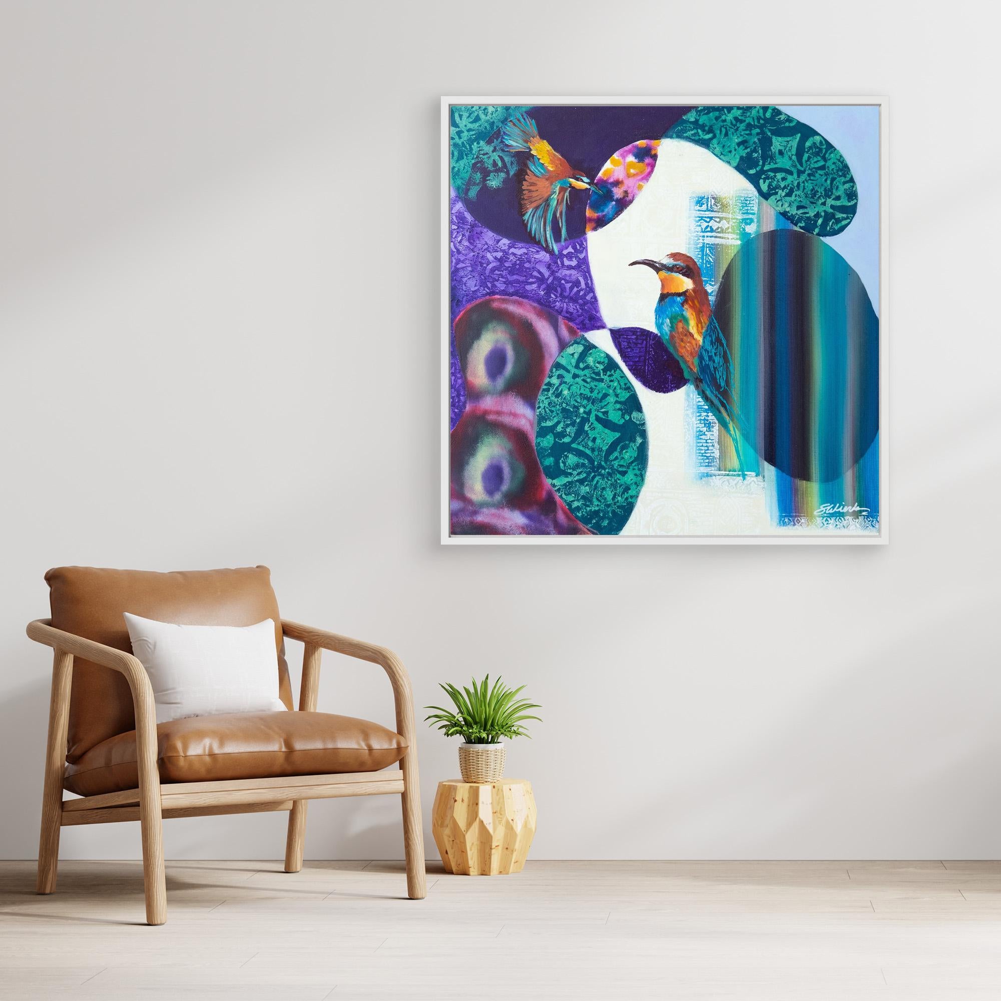 Bird Songs - The European Bee Eater. By Stefanie Wierda. Acrylic and Oil