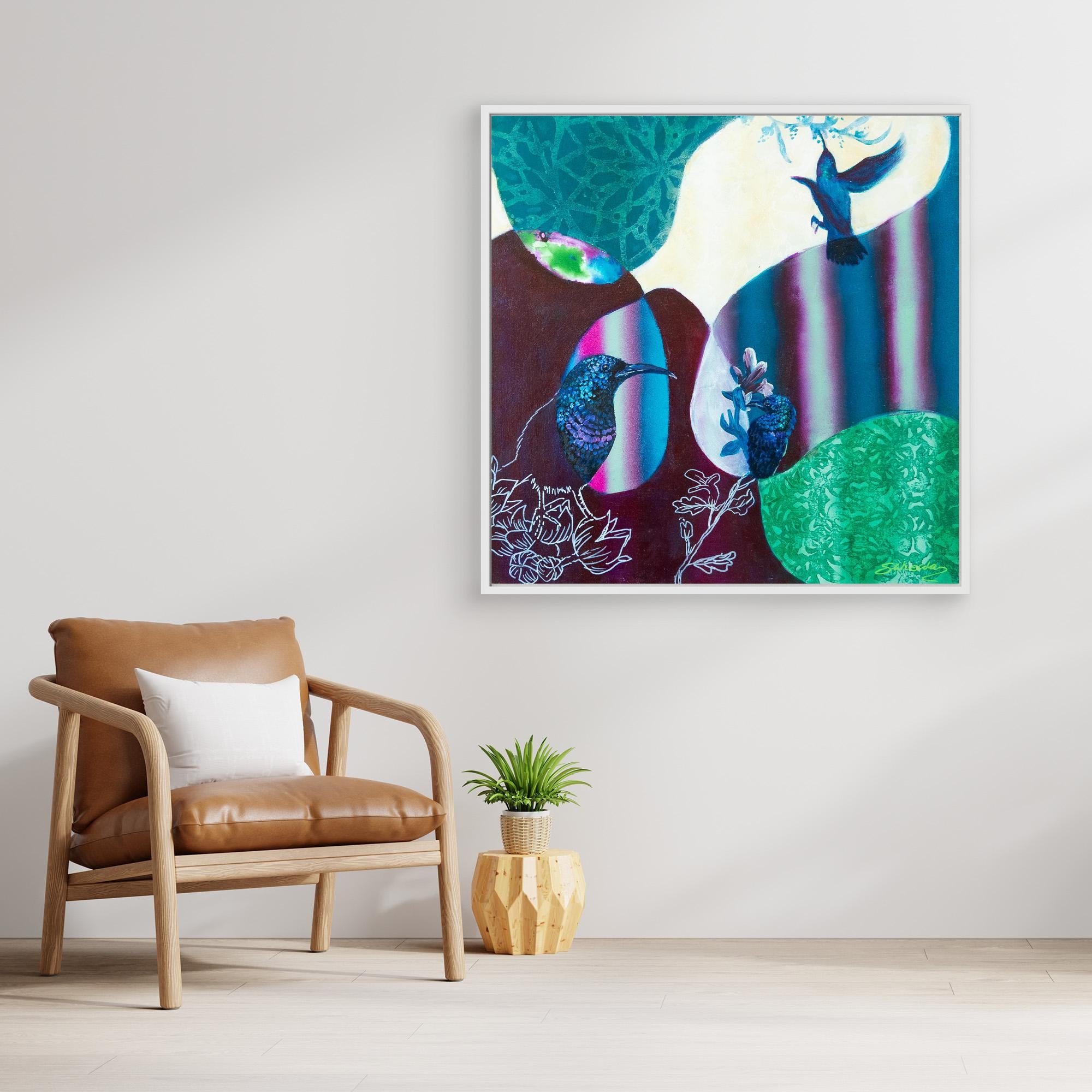 Bird Songs - The Palestine Sun Birds. By Stefanie Wierda. Acrylic and Oil