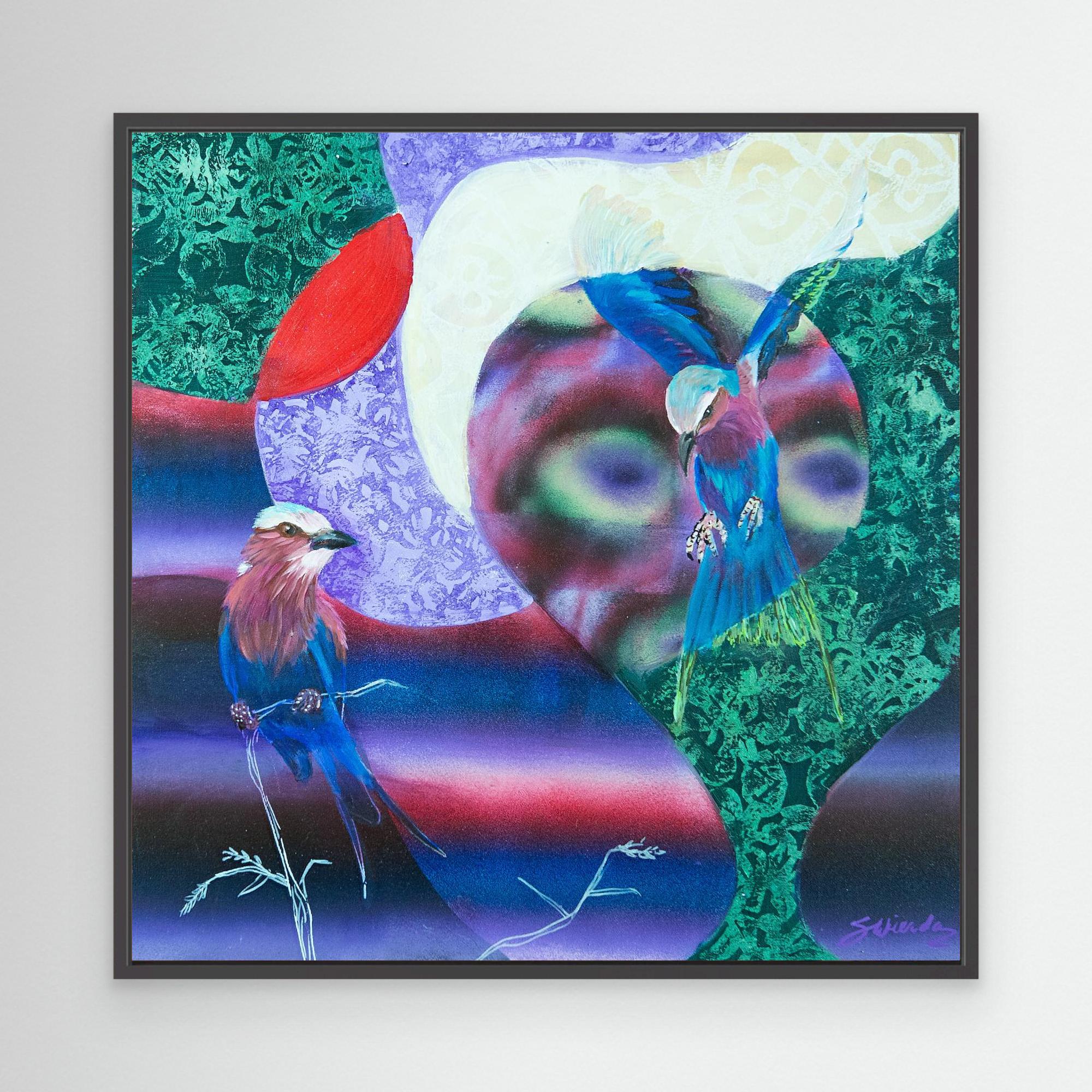 Bird Songs - The Lilac Breasted Roller. By Stefanie Wierda. Acrylic and OIl