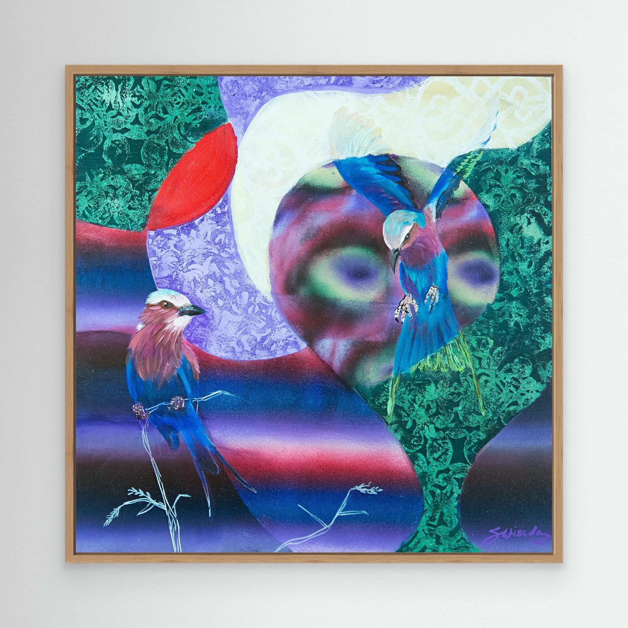 Bird Songs - The Lilac Breasted Roller. By Stefanie Wierda. Acrylic and OIl