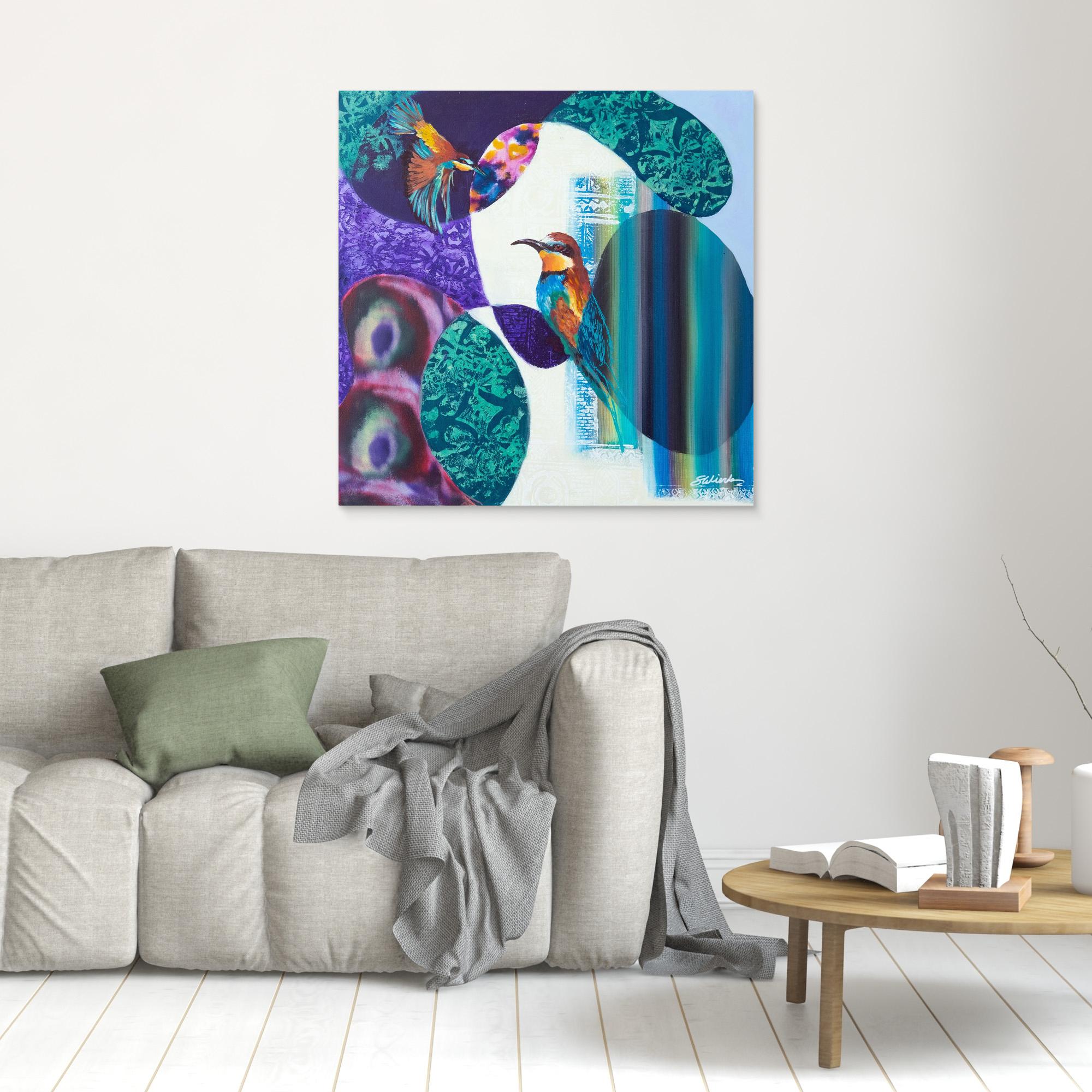 Bird Songs - The European Bee Eater. By Stefanie Wierda. Acrylic and Oil