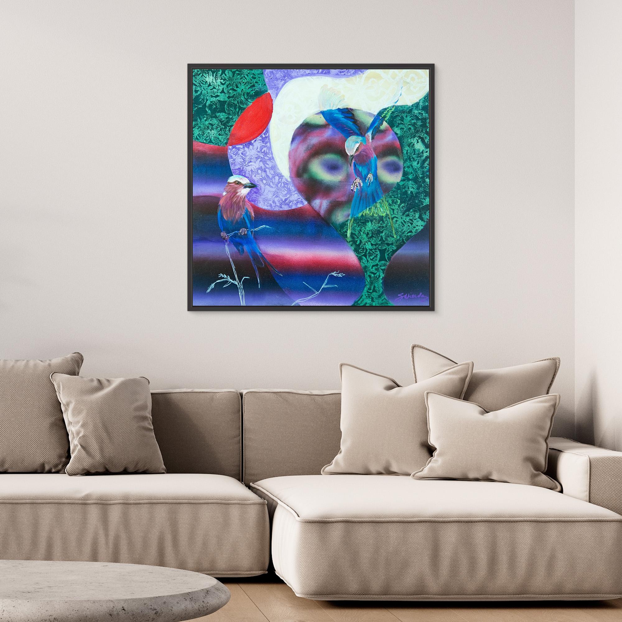Bird Songs - The Lilac Breasted Roller. By Stefanie Wierda. Acrylic and OIl
