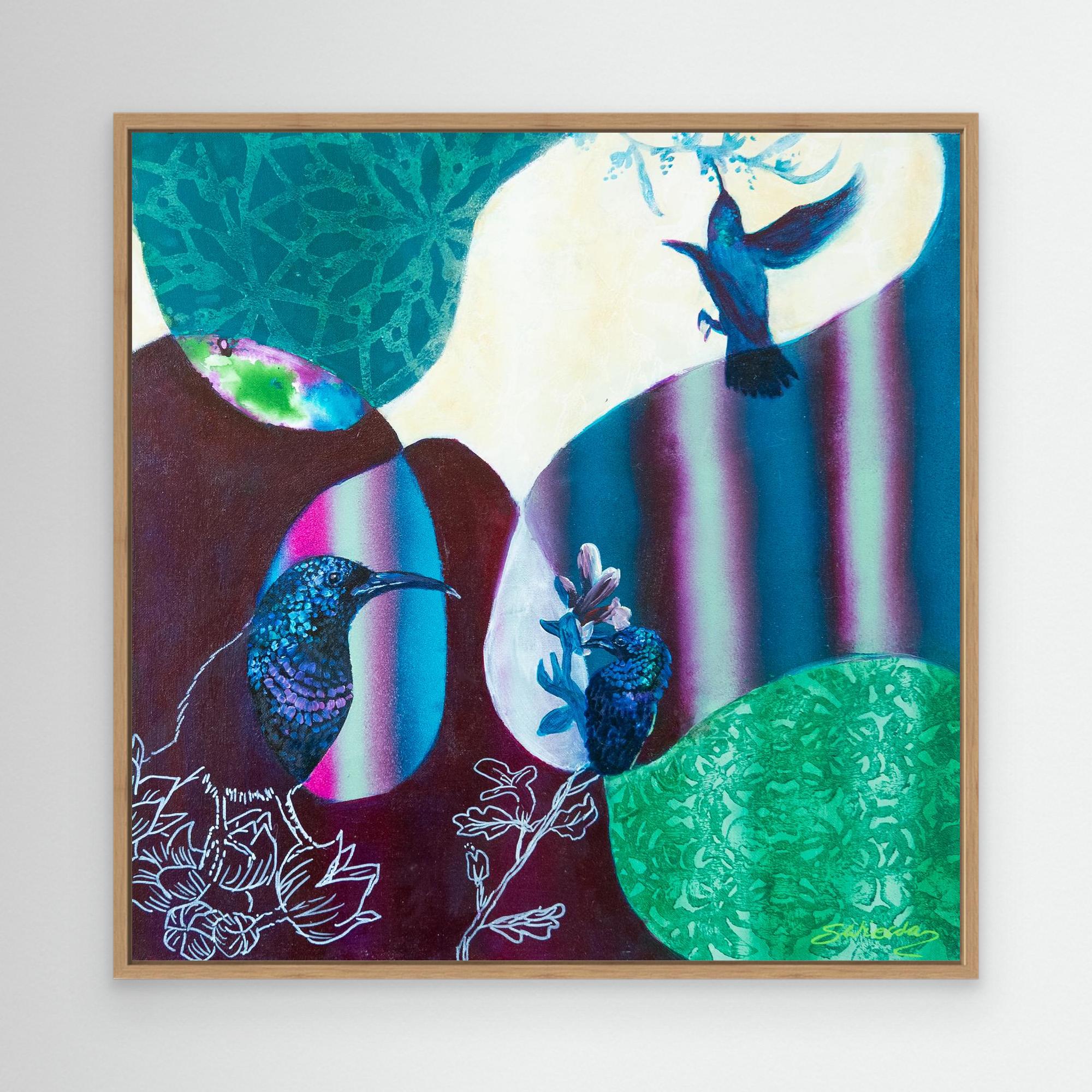 Bird Songs - The Palestine Sun Birds. By Stefanie Wierda. Acrylic and Oil